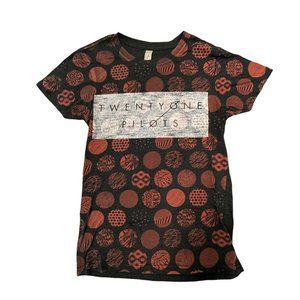 Woman TWENTY ONE PILOTS Rock Me S/s Graphic Logo Gray Orange T-shirt L EUC